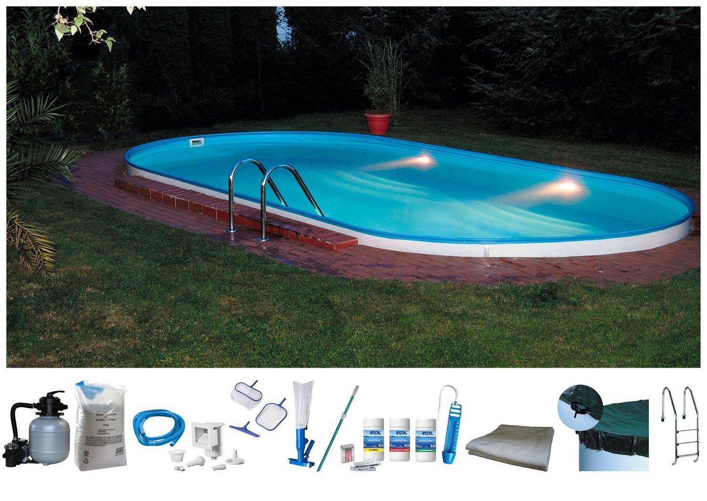 my POOL BWT Ovalpool (Set), 10-tlg., BxLxH: 360x623x120 cm von my POOL BWT