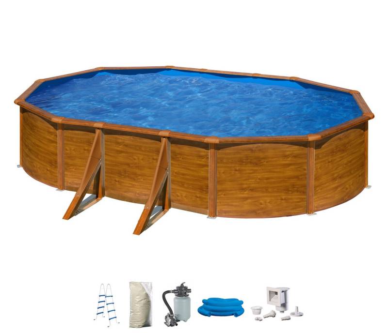 my POOL BWT Ovalpool (Set, 5-tlg), in moderner Holzoptik, Tiefe 132 cm, verschiedene Größen von My Pool Bwt