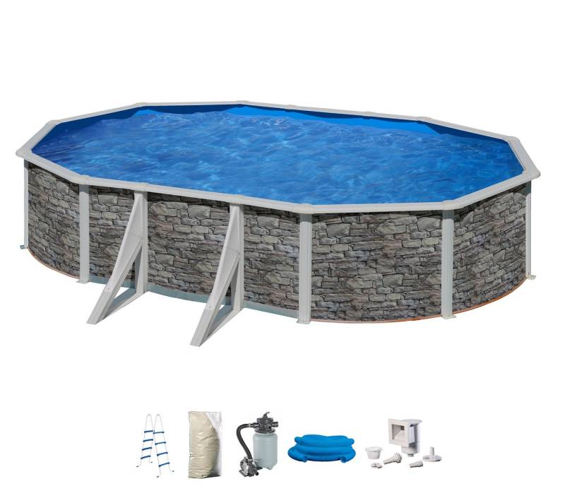 my POOL BWT Ovalpool (Set, 5-tlg), in moderner Steinoptik, Höhe 120 cm, in verschiedenen Größen von My Pool Bwt