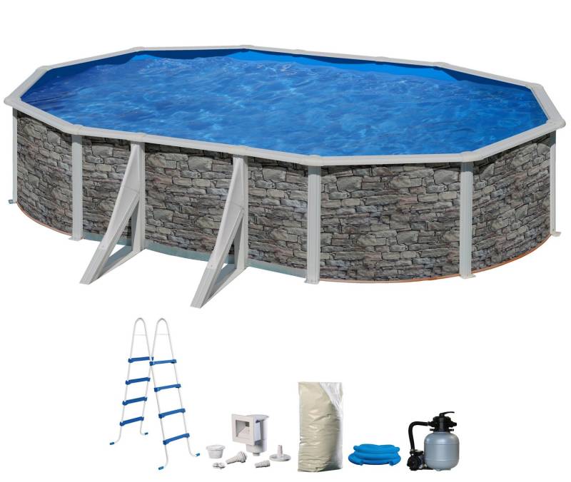 my POOL BWT Ovalpool (Set, 5-tlg), in moderner Steinoptik, Höhe 132 cm, verschiedene Größen von My Pool Bwt
