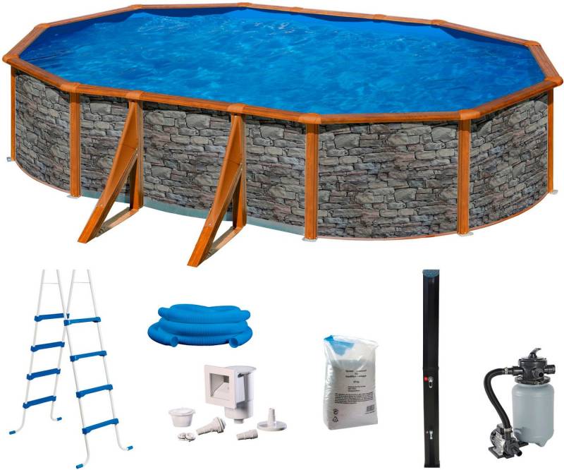 my POOL BWT Ovalpool B 300 x L 500 x H 120 cm (Spar-Set, 6-tlg), mit Solardusche von my POOL BWT