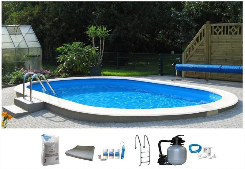 my POOL BWT Ovalpool PREMIUM mit blauer Innenfolie (Komplett-Set, 7-tlg), Höhe 120 cm, in verschiedenen Größen von My Pool Bwt