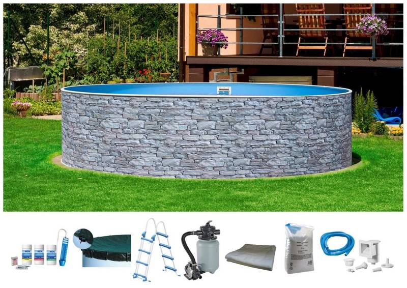 my POOL BWT Rundpool STONE 3 (Set, 8-tlg), Steindekor, in verschiedenen Größen von My Pool Bwt