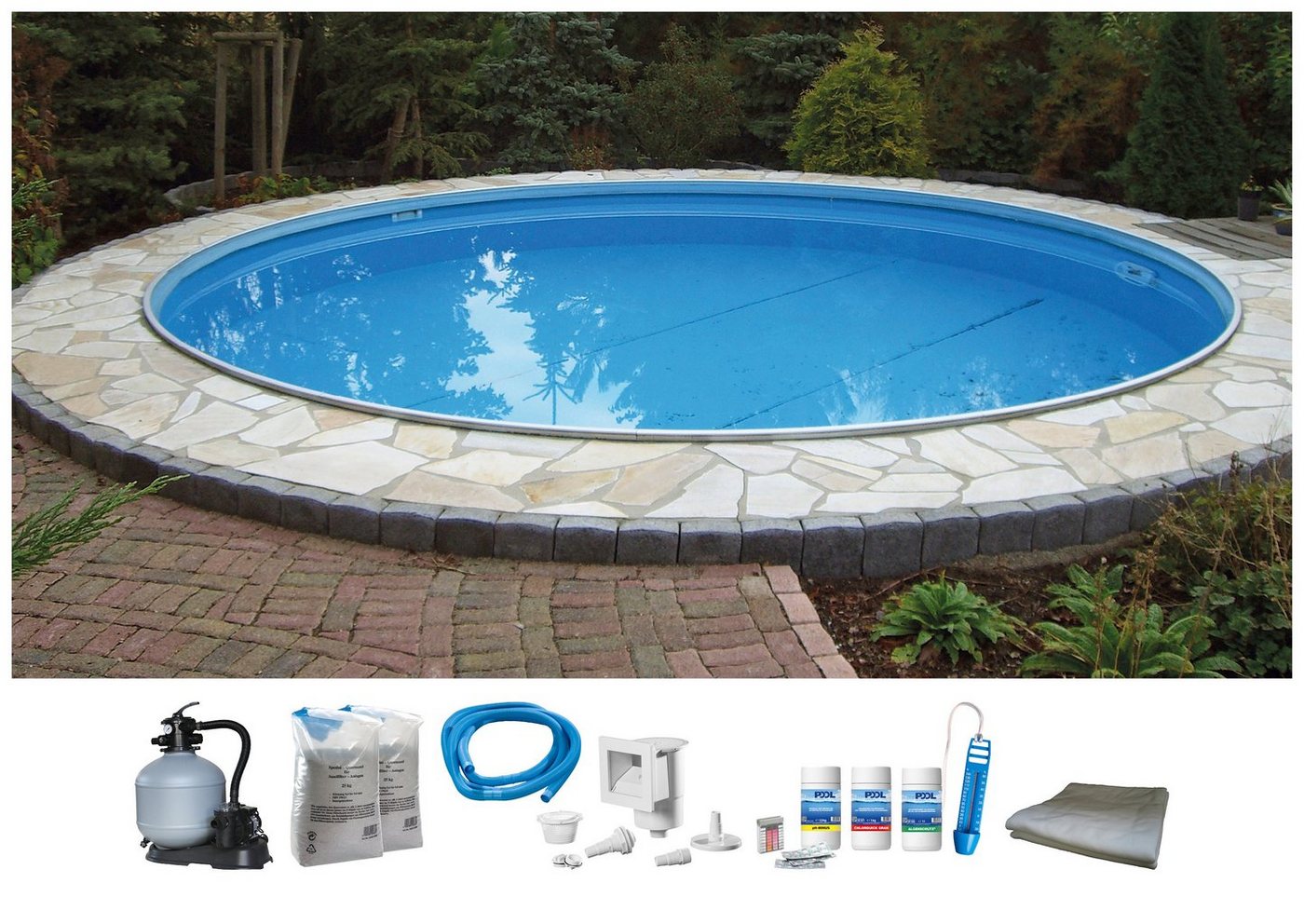 my POOL BWT Rundpool HOLIDAY (Komplett-Set, 6-tlg), Höhe 150 cm, in versch. Größen verfügbar von my POOL BWT