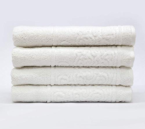my cocooning Handtuch Set Retro 4-teilig Weiß | kuschelweich & saugfähig | 100% Baumwolle | 4 Handtücher (50x90cm) | waschmaschinenfest von my cocooning