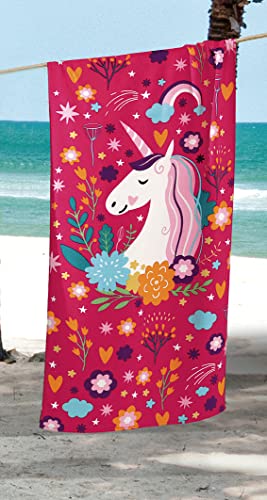 my cocooning Strandtuch Einhorn - Reine Baumwolle, farbenfroh Bedruckt, ideal für Urlaub und Camping, 76 x 152 cm von my cocooning