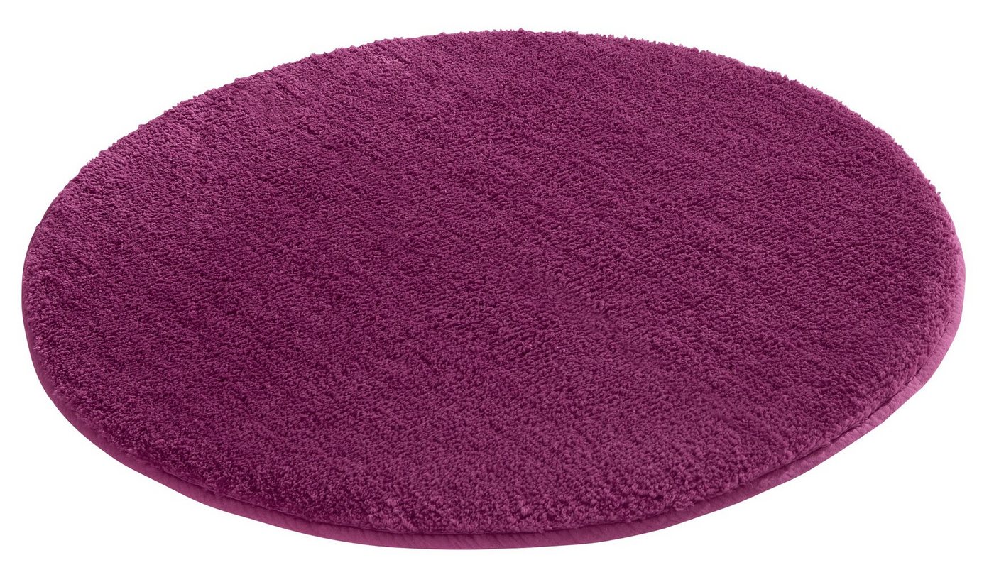 Badematte Vanessa my home, Höhe 10 mm, rutschhemmend beschichtet, schnell trocknend, strapazierfähig, fußbodenheizungsgeeignet, Polyester, rund, Badteppich, weiche Haptik, unifarben von my home