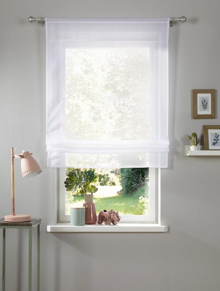 my home Bändchenrollo Xana, mit Stangendurchzug, Bändchenrollo, Raffung mittels Bindebändern my home Bändchenrollo Xana, mit Stangendurchzug, Bändchenrollo, Raffung mittels Bindebändern von my home