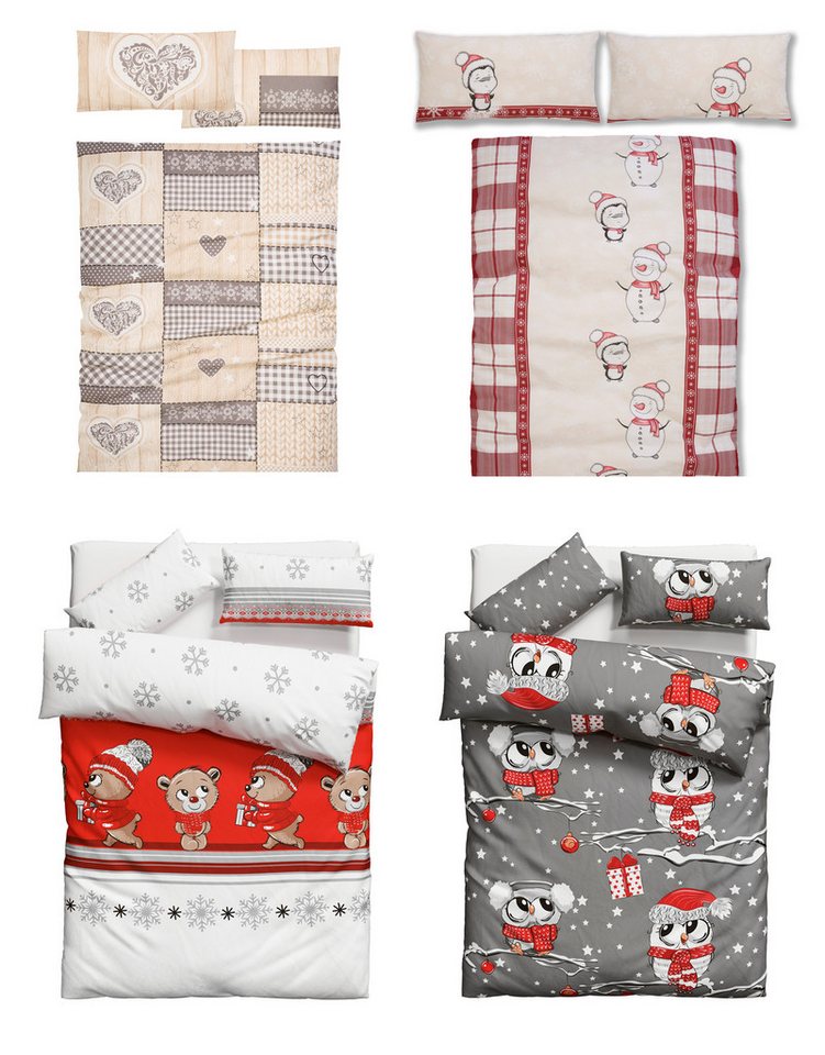 my home Bettwäsche Janina in Gr. 135x200 oder 155x220 cm, Biber, 2 teilig, 100% Baumwolle, viele Winterdesigns: Patchwork, Schneemann, Eule, Bär my home Bettwäsche Janina in Gr. 135x200 oder 155x220 cm, Biber, 2 teilig, 100% Baumwolle, viele Winterdesigns: Patchwork, Schneemann, Eule, Bär von my home