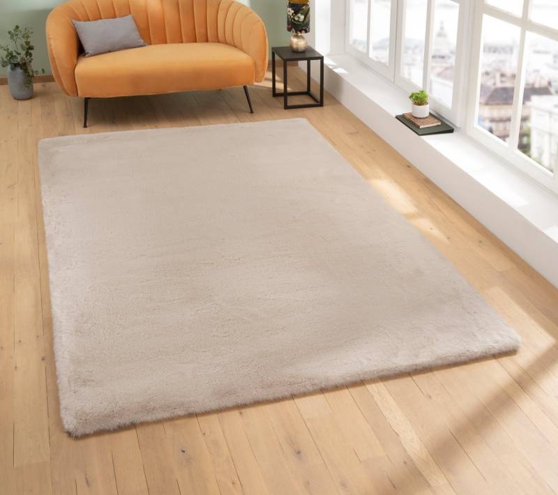 my home Fellteppich Rabbit, Kunstfell, Kaninchenfell-Haptik, Microfaser, rechteckig, Höhe: 42 mm, besonders hoch und flauschig, Wohnzimmer, Schlafzimmer, Kinderzimmer von my home