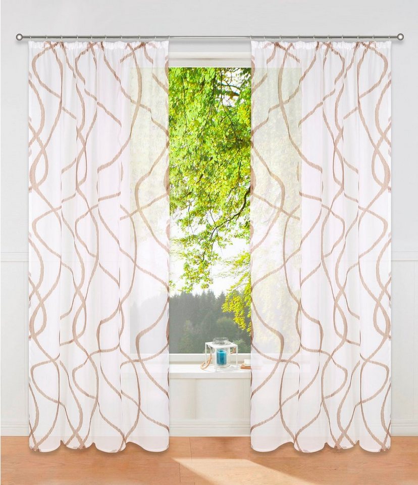 my home Gardine Bene, Kräuselband (1 St), transparent, Polyester, Transparent, gemustert, glatt, verschiedene Größen von my home