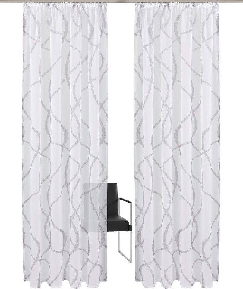 my home Gardine Bene, Kräuselband (1 St), transparent, Polyester, Transparent, gemustert, glatt, verschiedene Größen von my home
