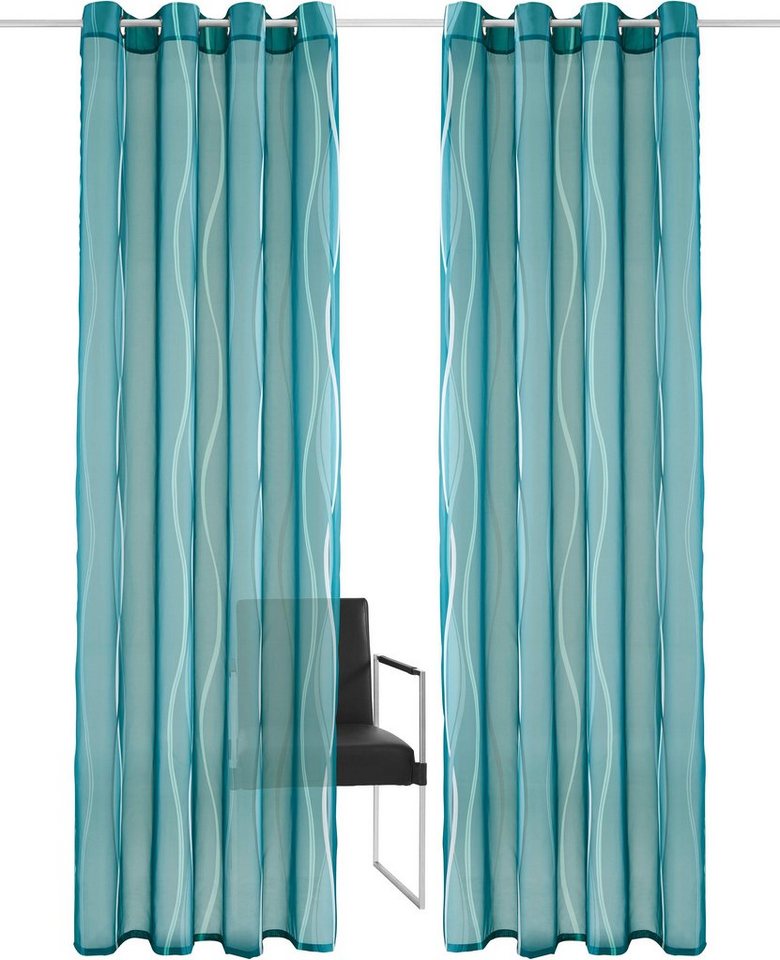 my home Gardine Dimona, Ösen (2 St), transparent, Voile, 2er-Set, transparent, Voile, Polyester von my home