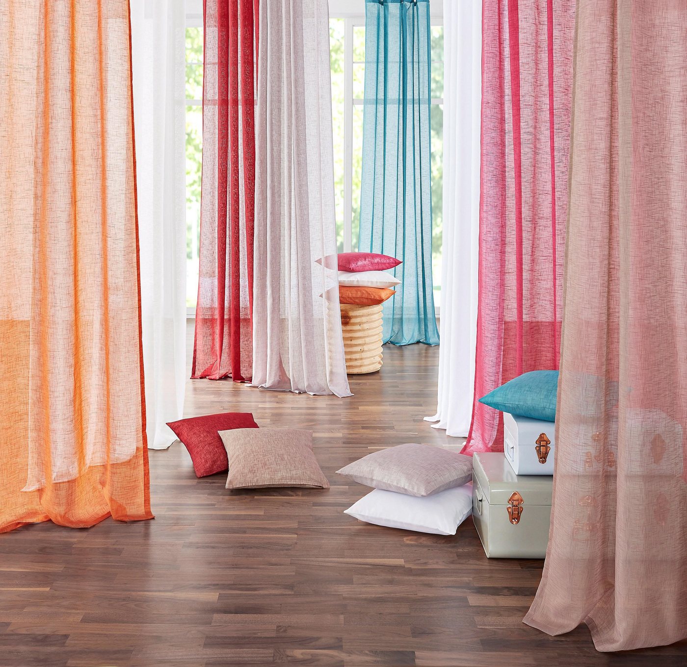 my home Gardine REGINA, Kräuselband (2 St), transparent, Voile, Vorhang, Fertiggardine, 2-er Set, transparent, modern von my home