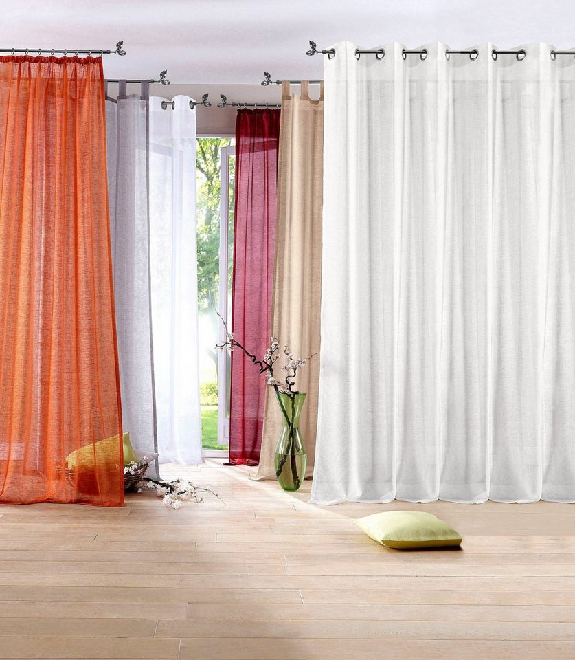 my home Gardine REGINA, Ösen (2 St), transparent, Vorhang, Fertiggardine, 2-er Set, transparent, modern, Struktur von my home