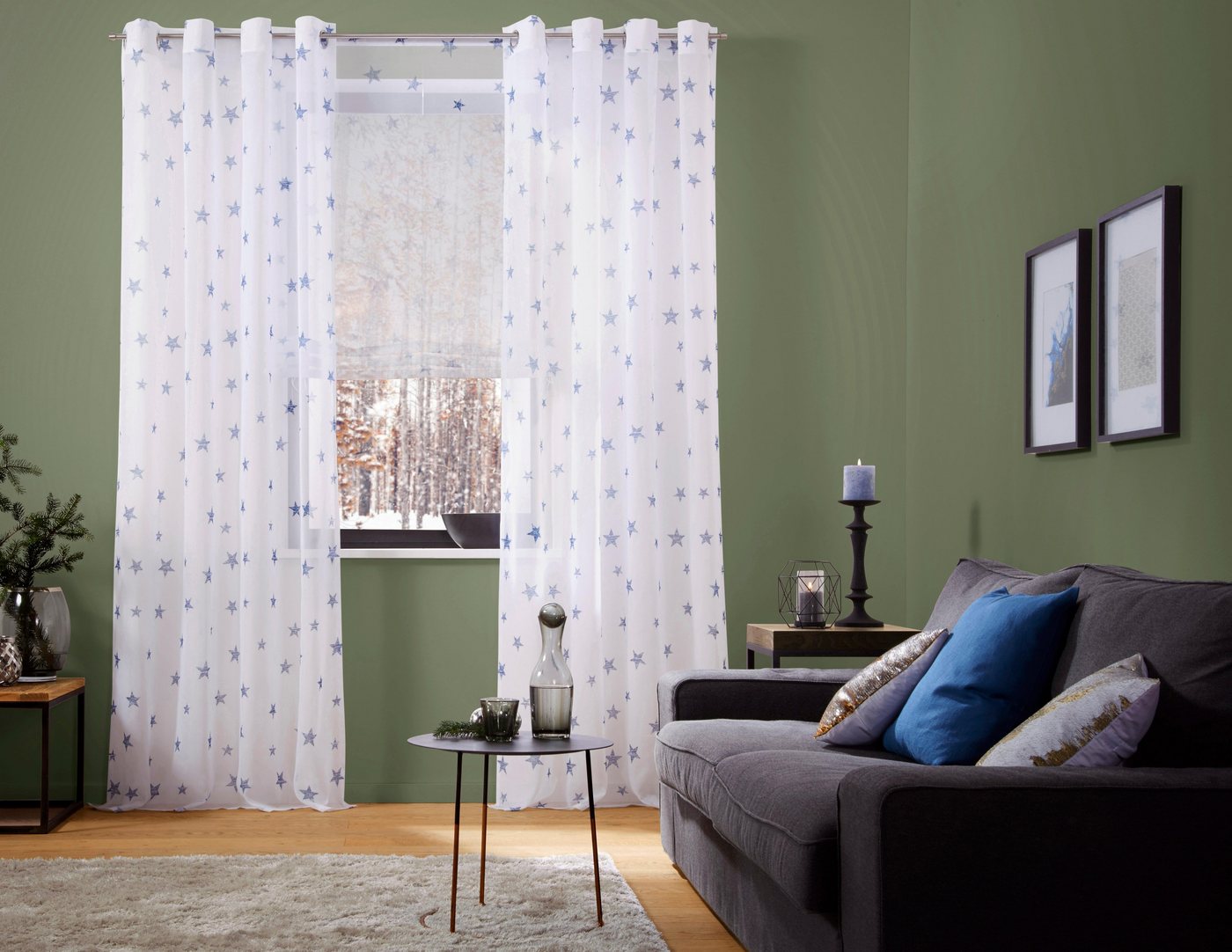 Gardine Stern, my home, Ösen (1 St), transparent, Transparent, Voile, Polyester von my home