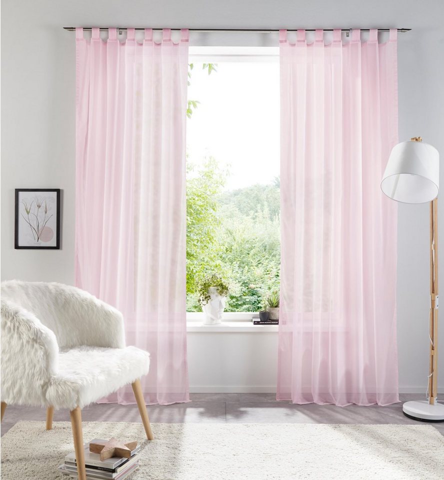 Gardine XANA, my home, Schlaufen (1 St), transparent, Polyester, 1 Schal, Voile, einfarbig, modern, pflegeleicht von my home