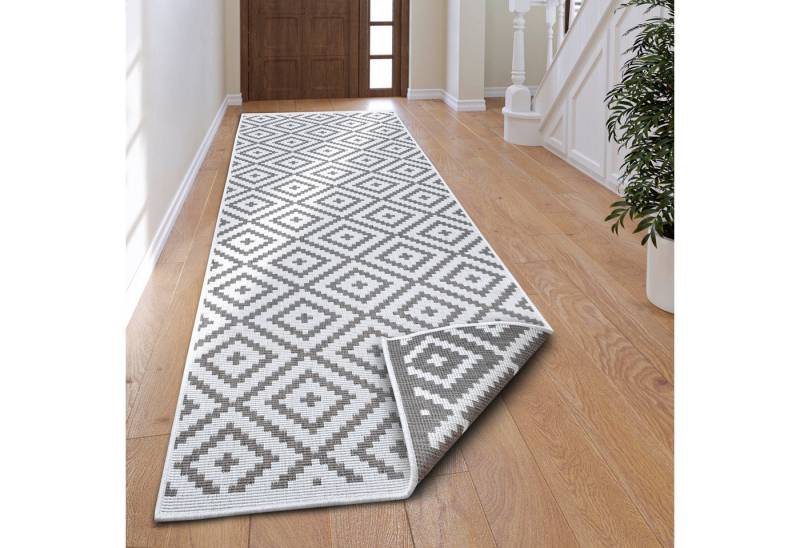 my home Läufer Ronda Wendeteppich, rechteckig, Höhe: 5 mm, Sisal-Optik, Flachgewebe, In- und Outdoor, geometrisches Boho Design von my home