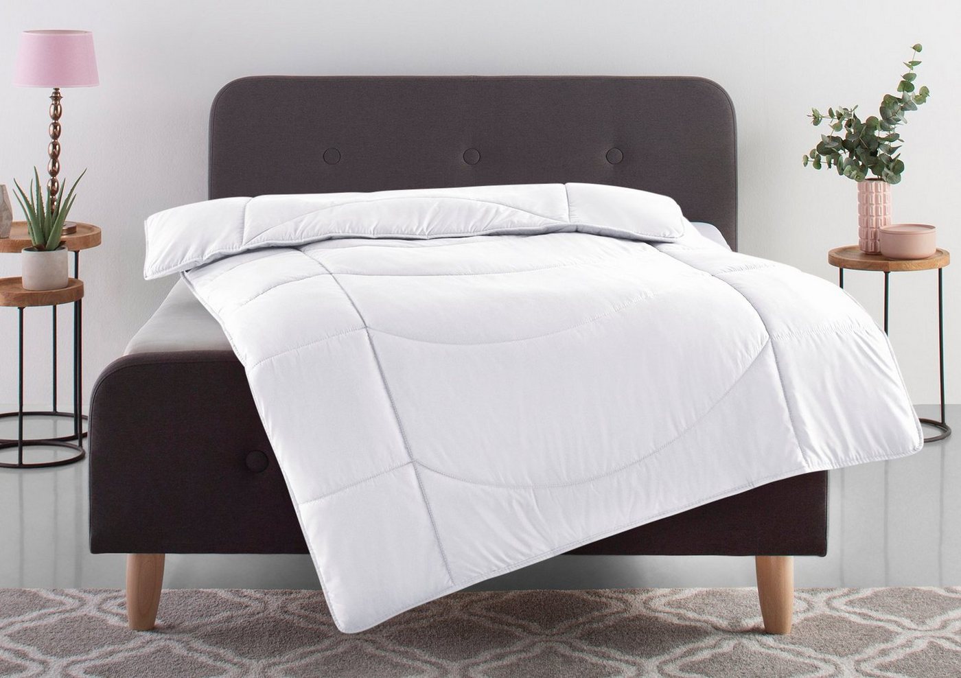my home Microfaserbettdecke Microlux, Bettdecke 135x200 cm, 155x220 cm, 200x200 cm, Füllung: Polyester (3D-Klimafaser), Bezug: Polyester (Microfaser-Feinbatist), Bettdecken in 4 Farben, Sommer, Winter, 4 Jahreszeiten, Decke von my home