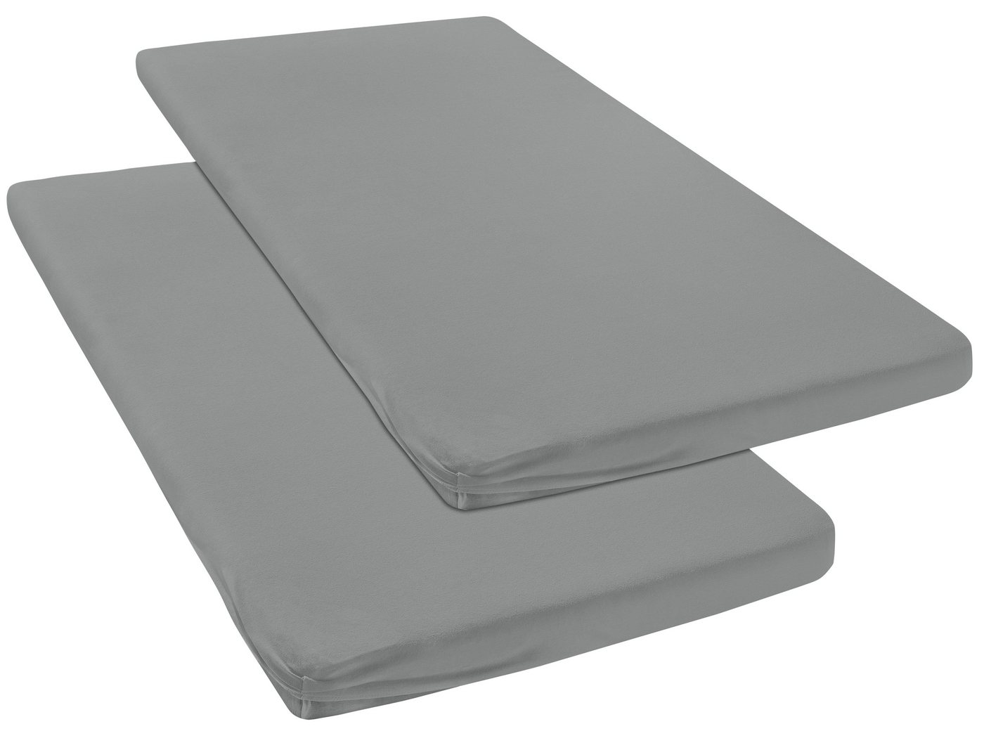 my home Spannbettlaken Physalis Topper Basic, in Gr. 90x200, 140x200 oder 180x200 cm, Jersey, Gummizug: rundum, (2 Stück), Baumwolle, Matratzen bis 8 cm Höhe, Bettlaken, Spannbetttuch, Laken von my home