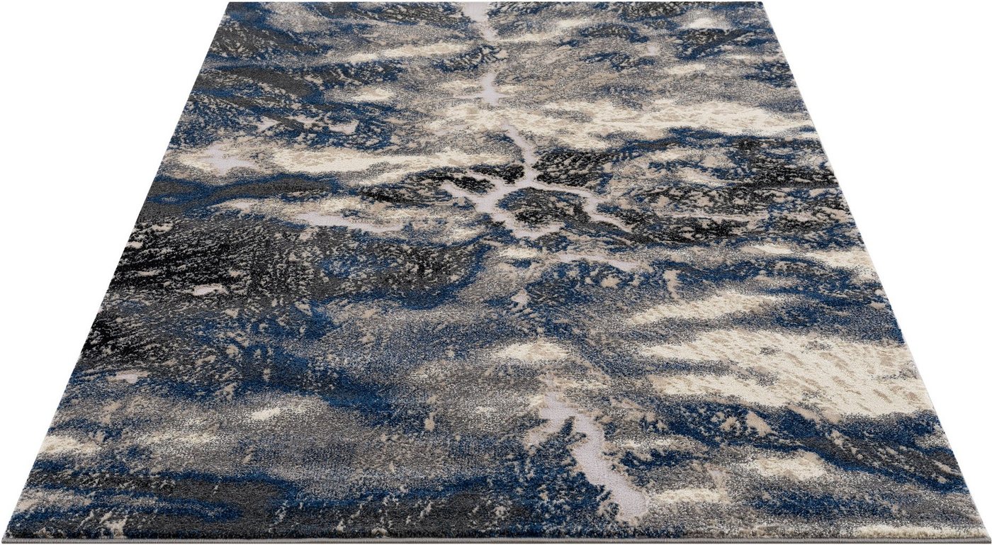 Teppich Dario, my home, rechteckig, Höhe: 12 mm, angenehme Haptik, modernes Marmor-Design, Wende - Teppich, weich von my home