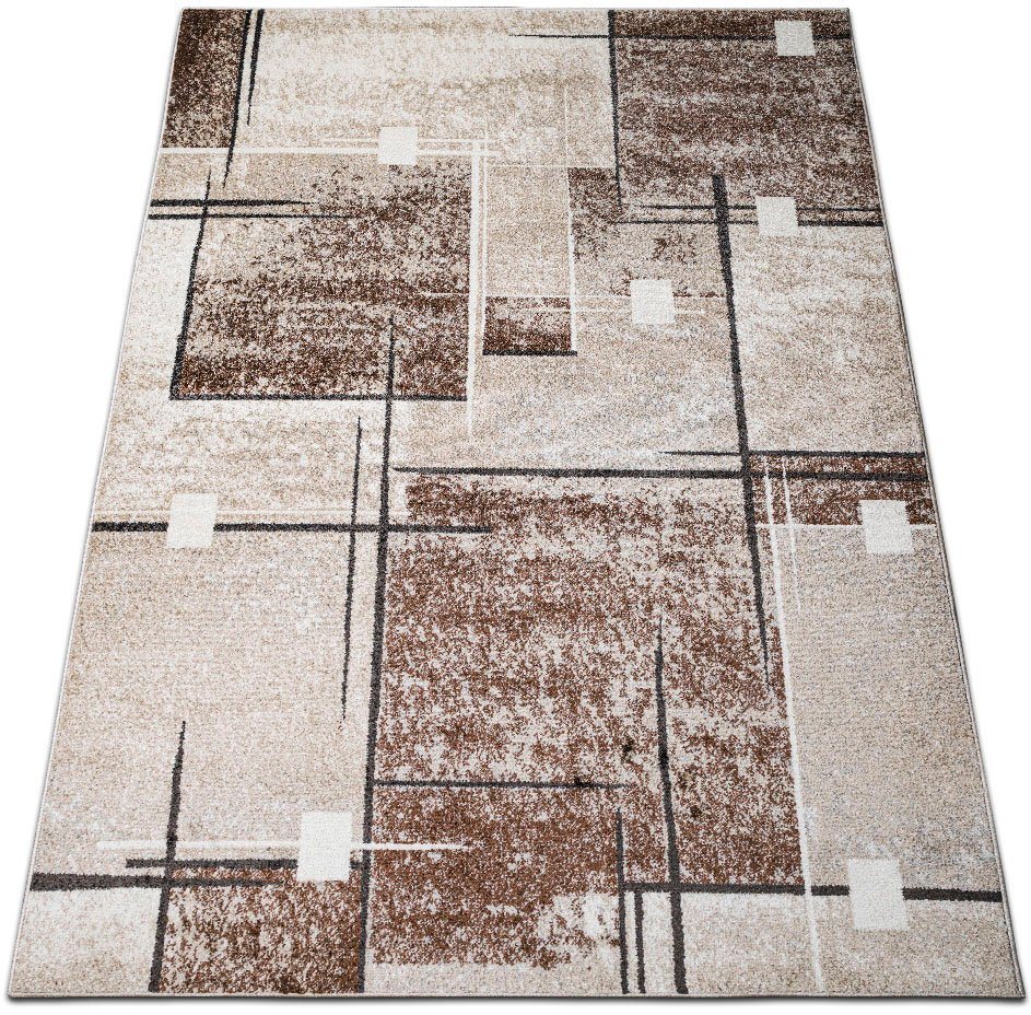 Teppich Deblin, my home, rechteckig, Höhe: 9 mm, weicher Flor, Kurzflor, Karo-Design, modern, geometrisches Muster von my home