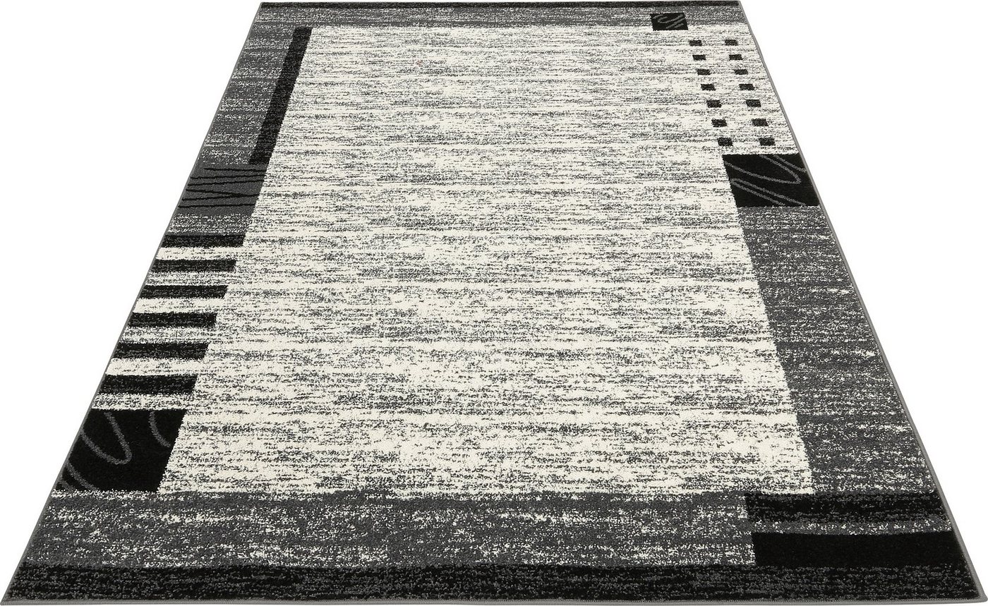 Teppich Jonas, my home, rechteckig, Höhe: 8 mm, flacher Teppich,Kurzflor, Weich, Pflegeleicht, Elegant, Bordüre von my home