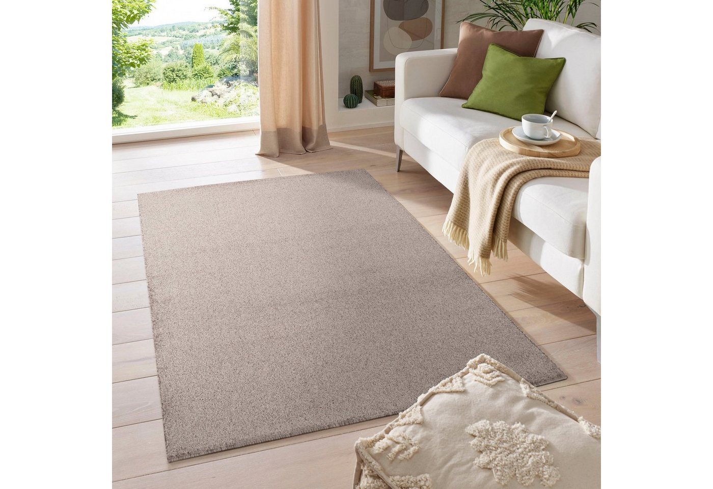 my home Teppich Kurzflor-Frisee MALAGA 4700 uni meliert, rechteckig, Höhe: 10 mm, Wohnzimmer, Schlafzimmer, flacher robuster Teppich, Läufer und Rund my home Teppich Kurzflor-Frisee MALAGA 4700 uni meliert, rechteckig, Höhe: 10 mm, Wohnzimmer, Schlafzimmer, flacher robuster Teppich, Läufer und Rund von my home