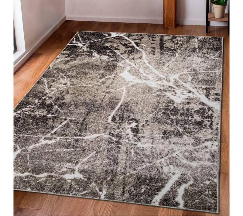 my home Teppich Manrik, rechteckig, Höhe: 9 mm, mit besonders weichem Flor, Kurzflor, modernes Marmor-Design von my home