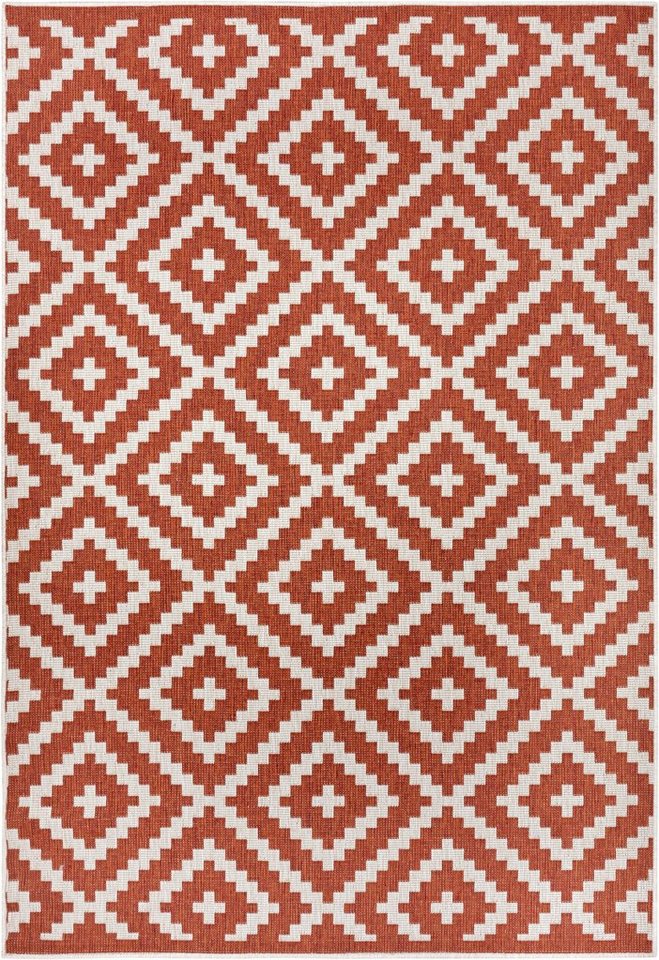 Teppich Ronda Wendeteppich, my home, rechteckig, Höhe: 5 mm, Sisal-Optik, Flachgewebe, In- und Outdoor, geometrisches Boho Design von my home