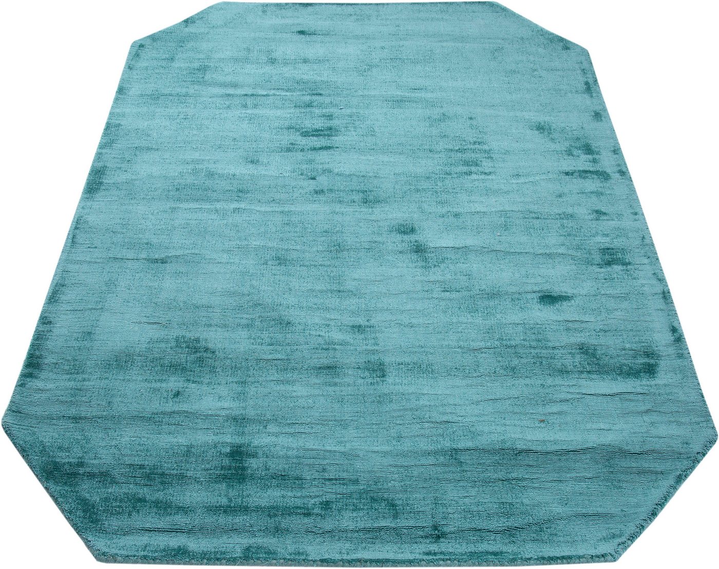 Teppich Shirley, handgewebter Viskose Teppich, farblich changierend, my home, achteckig, Höhe: 12 mm, Handweb Teppiche, Wohnzimmer, Schlafzimmer, Esszimmer von my home