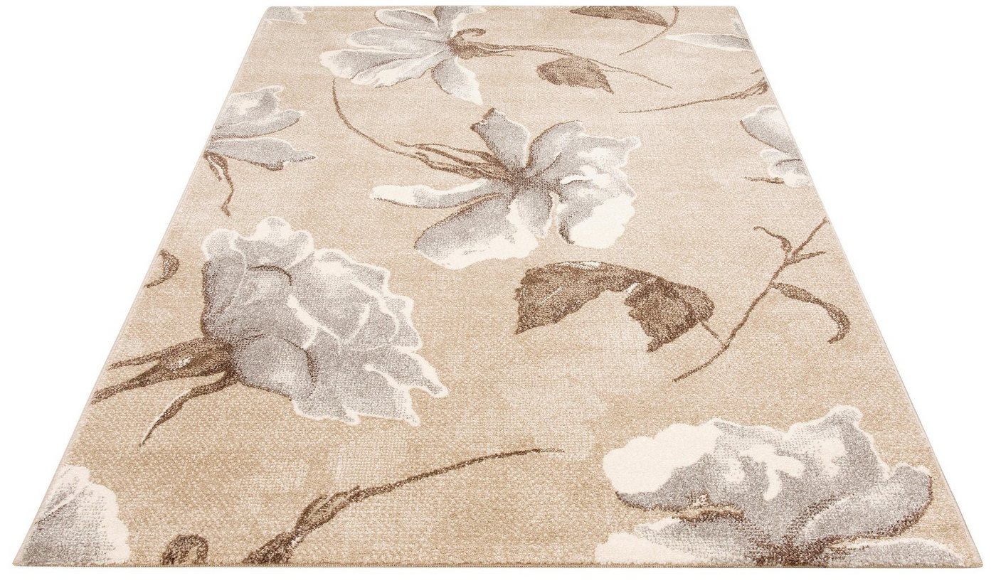Teppich Sofia, my home, rechteckig, Höhe: 13 mm, Blumen Design, flacher Teppich, florales Muster, weich von my home
