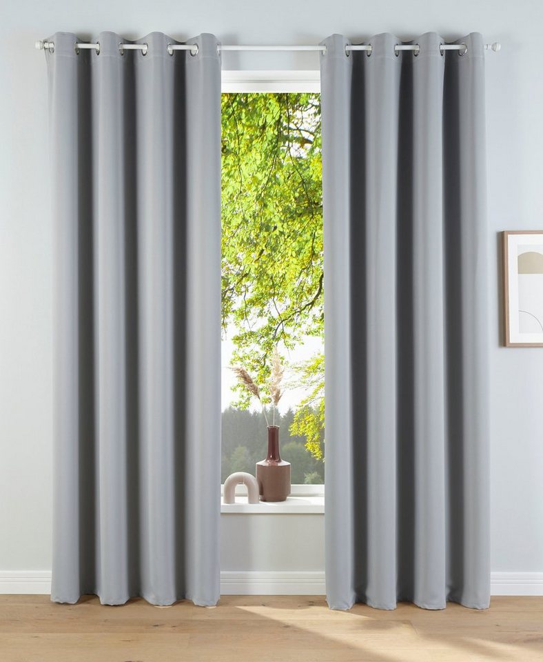 my home Verdunkelungsvorhang Solana (2 St), Ösen, verdunkelnd, 2-er Set, Breite 140 cm, einfarbig von my home