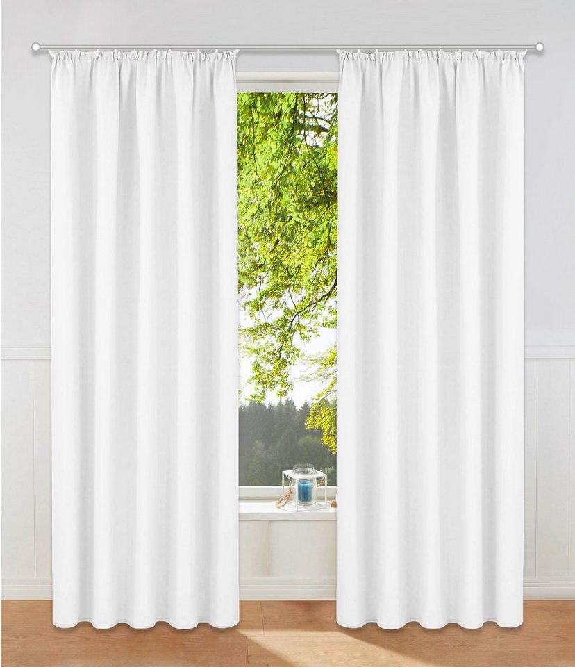 my home Vorhang Raja, Gardinen mit Kräuselband, Vorhänge Wohnzimmer, modern, Vorhang, Kräuselband (2 St), blickdicht, Polyester, 2er-Set, Bestseller, einfarbig, modern, pflegeleicht, Mikrofaser von my home