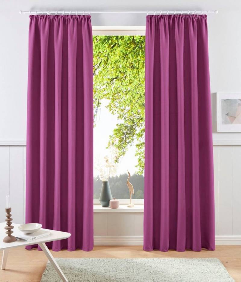 my home Vorhang Raja, Gardinen mit Kräuselband, Vorhänge Wohnzimmer, modern, Vorhang, Kräuselband (2 St), blickdicht, Polyester, 2er-Set, Bestseller, einfarbig, modern, pflegeleicht, Mikrofaser von my home