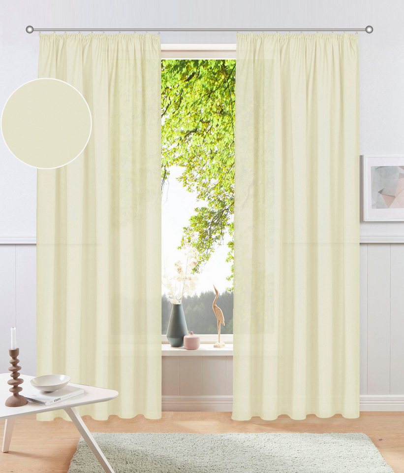 my home Vorhang Raja, Gardinen mit Kräuselband, Vorhänge Wohnzimmer, modern, Vorhang, Kräuselband (2 St), blickdicht, Polyester, 2er-Set, Bestseller, einfarbig, modern, pflegeleicht, Mikrofaser von my home