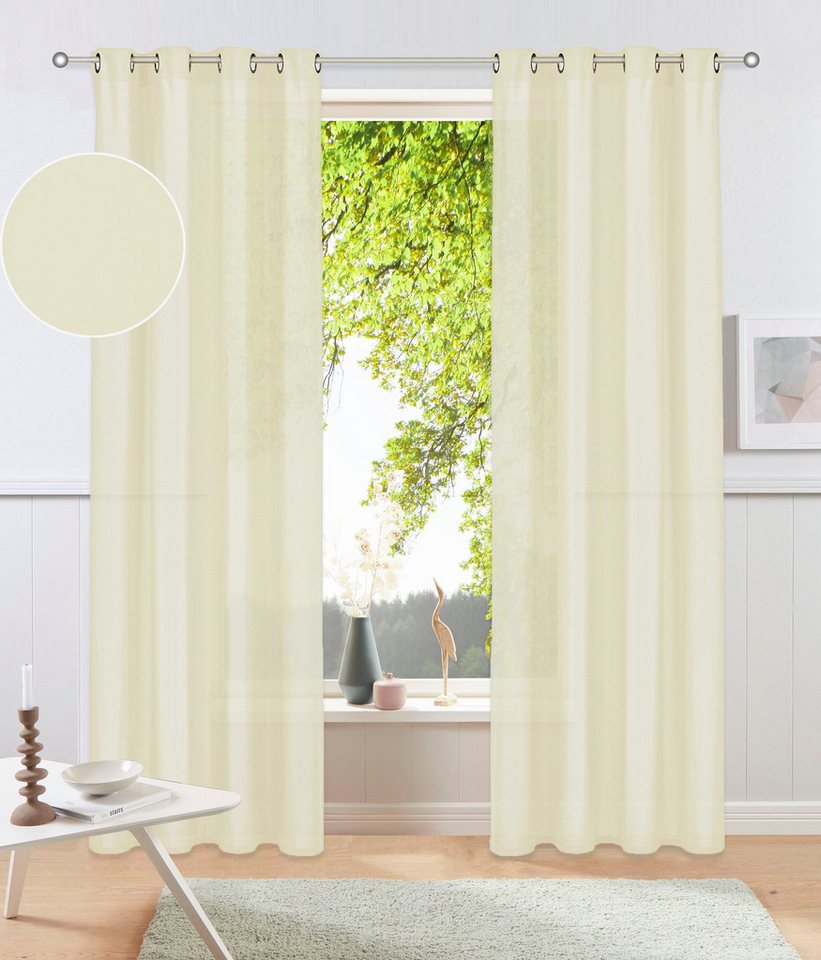 my home Vorhang Raja, Ösen (2 St), blickdicht, Polyester, 2er-Set, Bestseller, einfarbig, modern, pflegeleichte Mikrofaser von my home