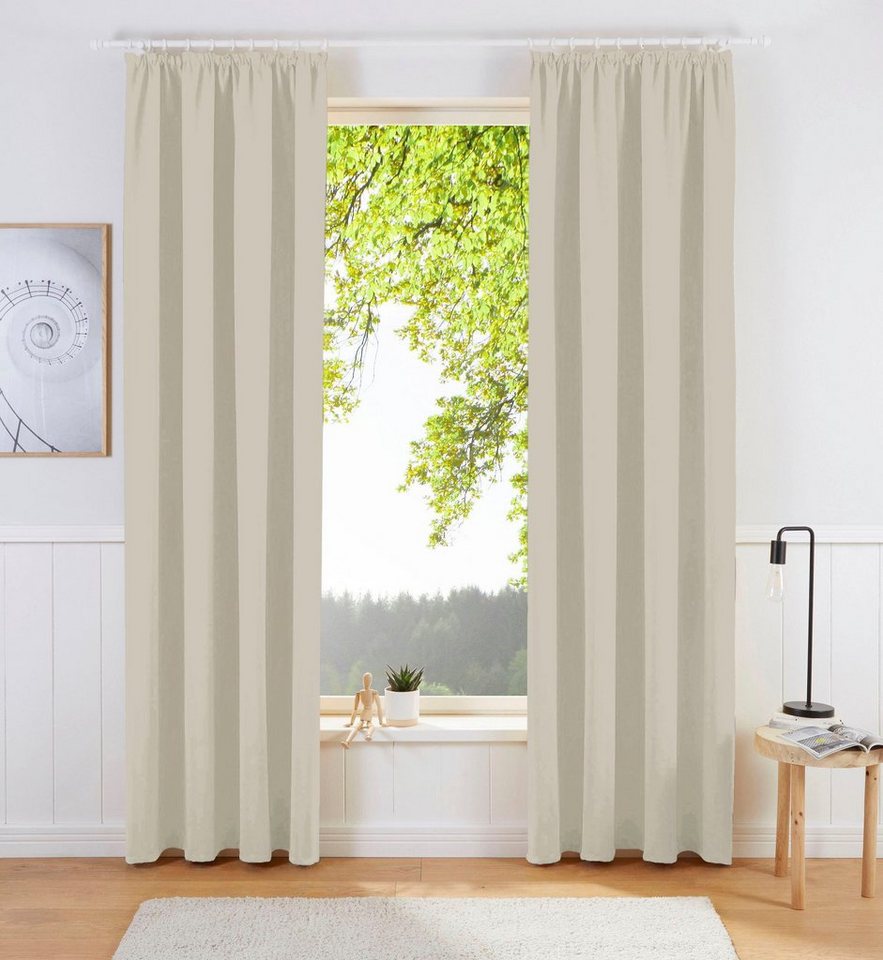 Verdunkelungsvorhang Sola, my home, Kräuselband (1 St), blickdicht, Polyester, Breite 130 cm und 270 cm, einfarbig, Verdunkelung, Überbreite von my home