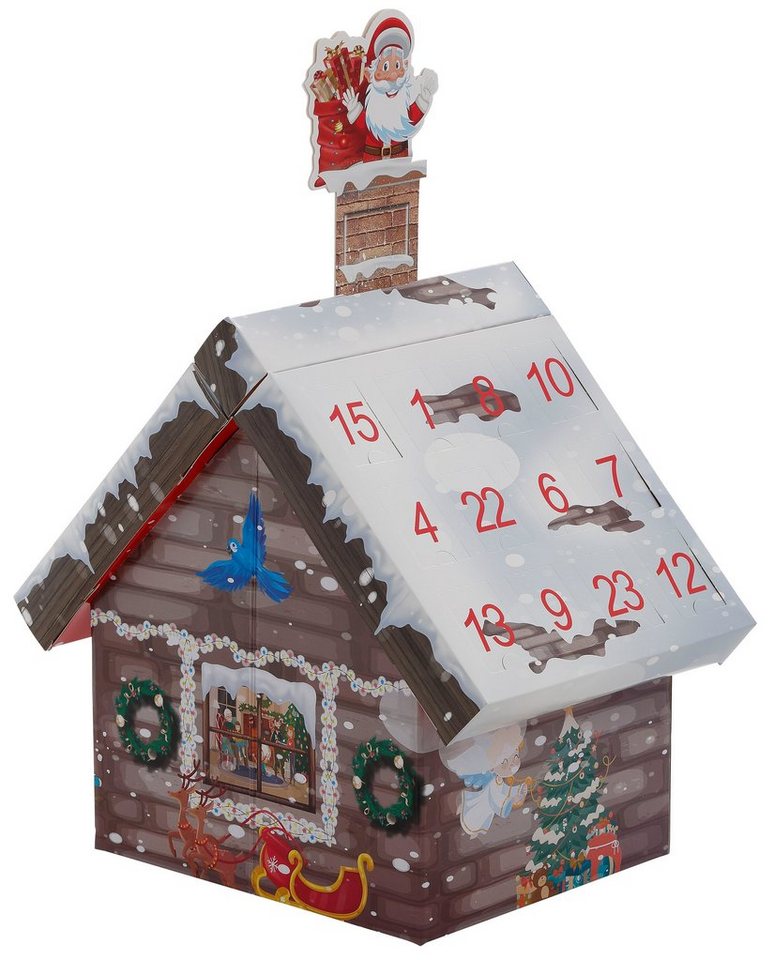 my home Adventskalender Roana, Weihnachtsdeko (Set, 24-tlg), Adventskalender-Haus mit Minifiguren, handdekorierte Mini-Glaskugeln von my home