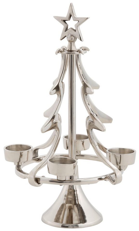 my home Adventsleuchter Jason, Weihnachtsdeko (1 St), Kerzenhalter im besonderen Design, Tannenbaum aus Aluminium von my home