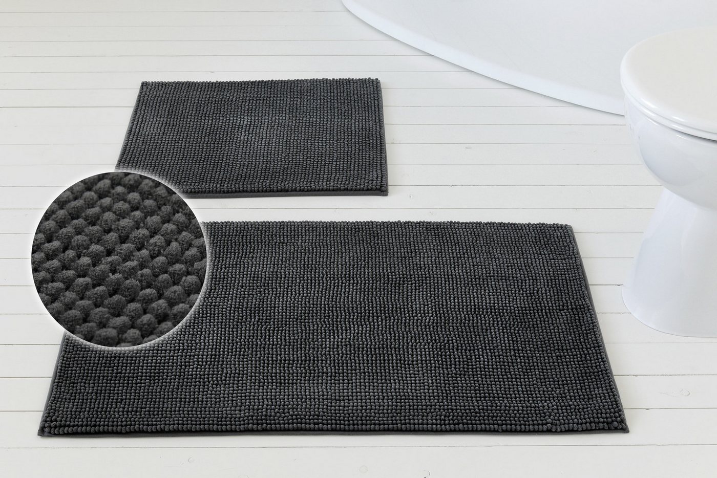 OTTO home Badematte Kaelan, weicher Chenille, Höhe 14 mm, rutschhemmend beschichtet, fußbodenheizungsgeeignet, Polyester, rechteckig, Badvorleger, Badteppich weiches Chenille, pastellfarben, Badezimmer OTTO home Badematte Kaelan, weicher Chenille, Höhe 14 mm, rutschhemmend beschichtet, fußbodenheizungsgeeignet, Polyester, rechteckig, Badvorleger, Badteppich weiches Chenille, pastellfarben, Badezimmer von OTTO home