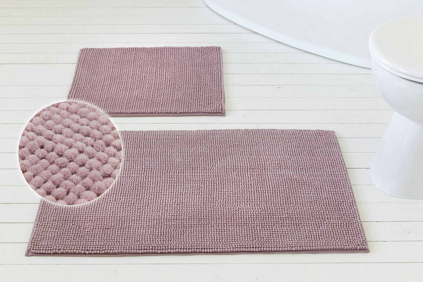 OTTO home Badematte Kaelan, weicher Chenille, Höhe 14 mm, rutschhemmend beschichtet, fußbodenheizungsgeeignet, Polyester, rechteckig, Badvorleger, Badteppich weiches Chenille, pastellfarben, Badezimmer OTTO home Badematte Kaelan, weicher Chenille, Höhe 14 mm, rutschhemmend beschichtet, fußbodenheizungsgeeignet, Polyester, rechteckig, Badvorleger, Badteppich weiches Chenille, pastellfarben, Badezimmer von OTTO home