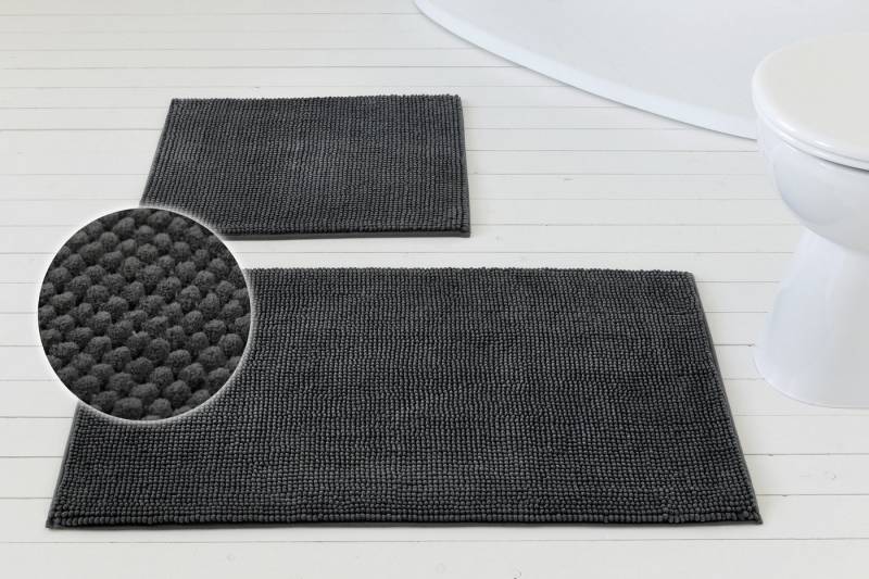 OTTO home Badematte Kaelan, weicher Chenille, Höhe 14 mm, rutschhemmend beschichtet, fußbodenheizungsgeeignet, Polyester, rechteckig, Badvorleger, Badteppich weiches Chenille, pastellfarben, Badezimmer von OTTO home