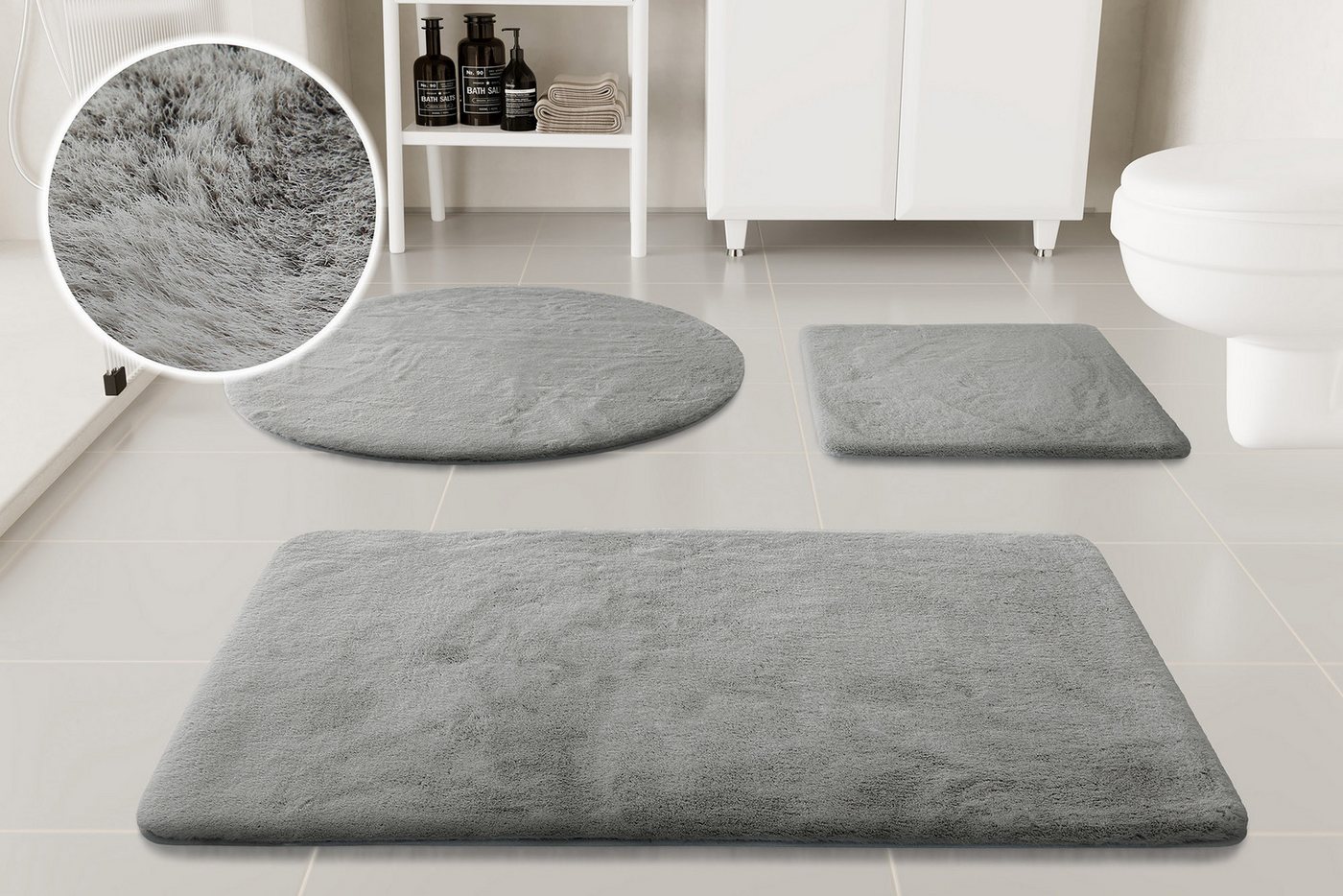 OTTO home Badematte Lennja, Höhe 25 mm, rutschhemmend beschichtet, fußbodenheizungsgeeignet, Polyester, rechteckig, Badteppich, getuftet, Uni, antirutsch, flauschig wie Kaninchenfell OTTO home Badematte Lennja, Höhe 25 mm, rutschhemmend beschichtet, fußbodenheizungsgeeignet, Polyester, rechteckig, Badteppich, getuftet, Uni, antirutsch, flauschig wie Kaninchenfell von OTTO home
