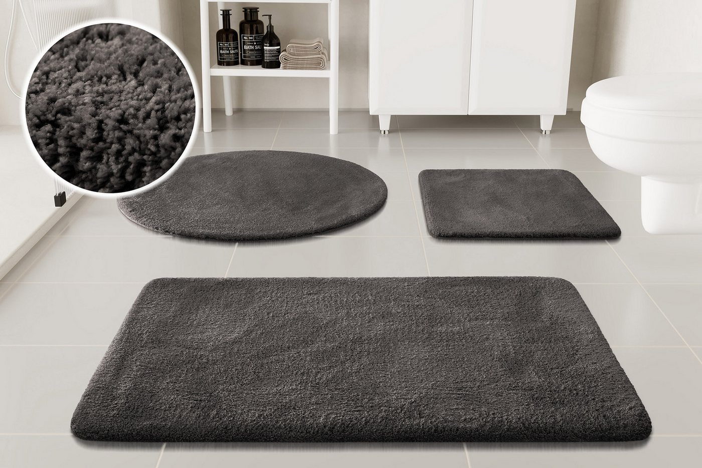 OTTO home Badematte Neele, Höhe 20 mm, rutschhemmend beschichtet, schnell trocknend, Polyester, rechteckig, Badteppich, getuftet, modern, Uni, antirutsch, flauschig, hochflor OTTO home Badematte Neele, Höhe 20 mm, rutschhemmend beschichtet, schnell trocknend, Polyester, rechteckig, Badteppich, getuftet, modern, Uni, antirutsch, flauschig, hochflor von OTTO home
