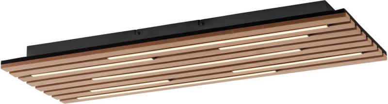 my home Deckenleuchte Unnestad Akustikpaneele, LED fest integriert, Warmweiß, schwarze LED Diffuser, Holz, Akustik, Paneele, 3000K - 80 x 30 cm von my home
