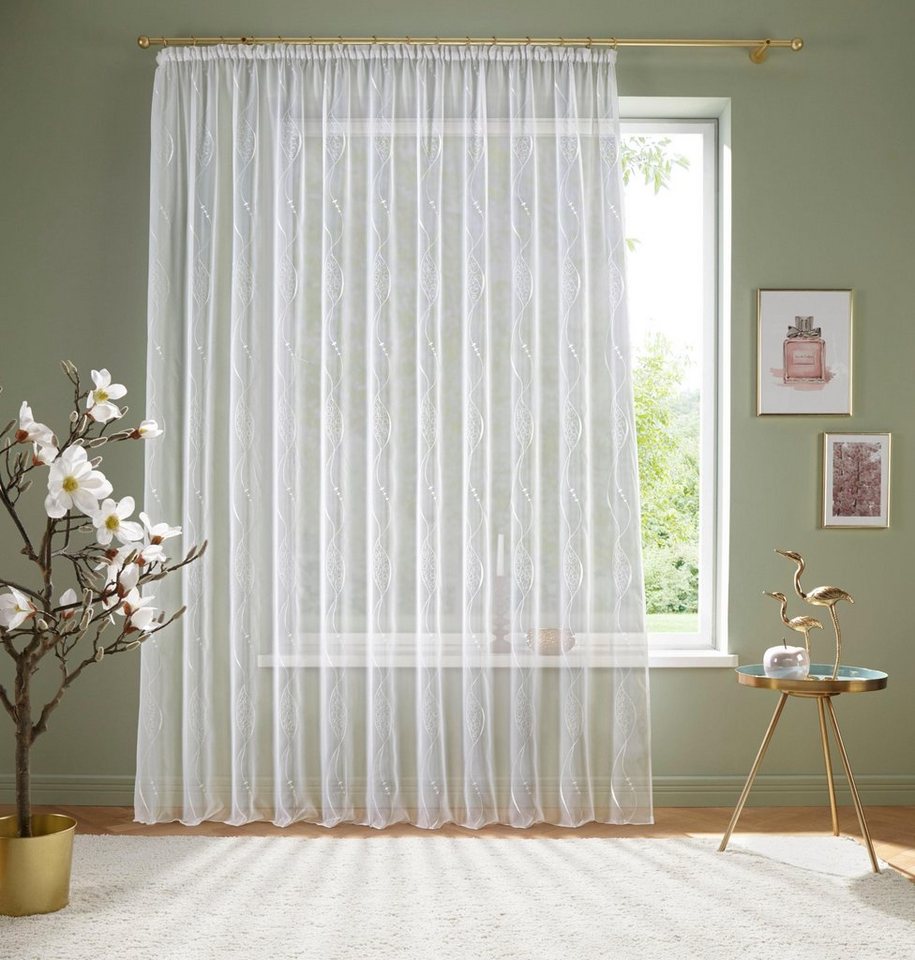 my home Gardine Bea, Kräuselband (1 St), transparent, Voile, Store von my home