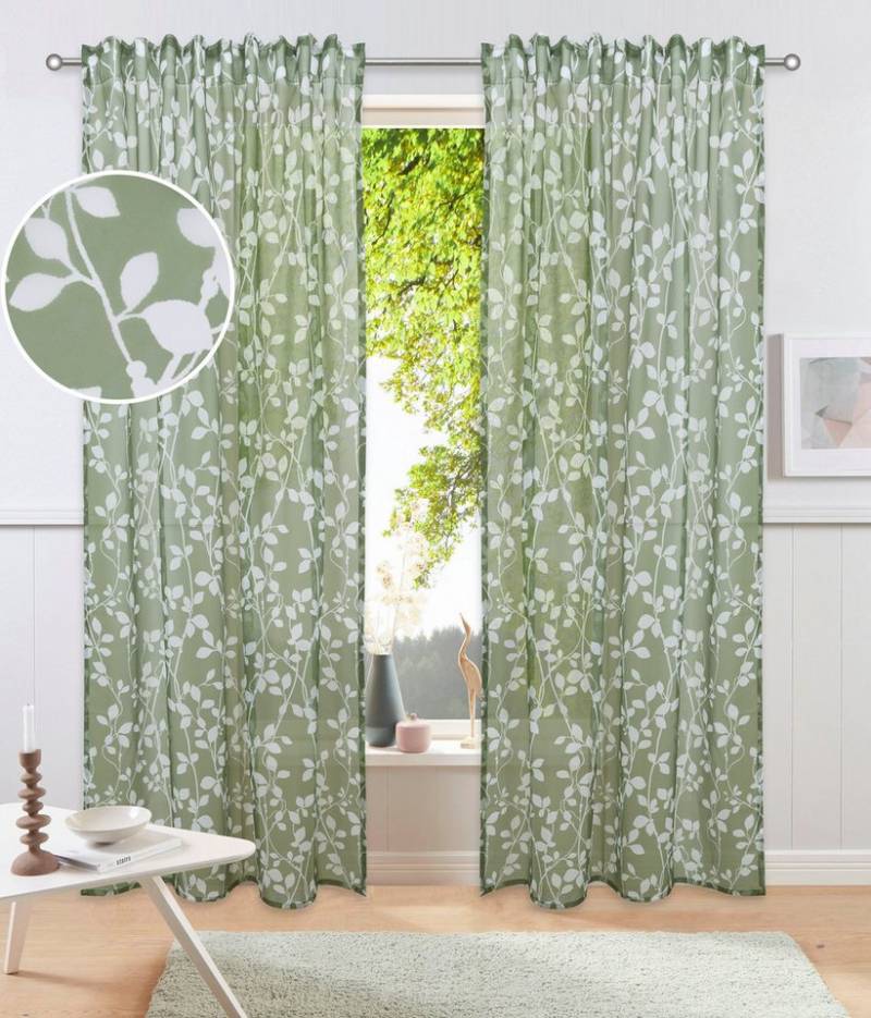 my home Gardine Issoire (1 St), Multifunktionsband, transparent, Wohnzimmer, Schlafzimmer, Esszimmer, gemustert und halbtransparent von my home