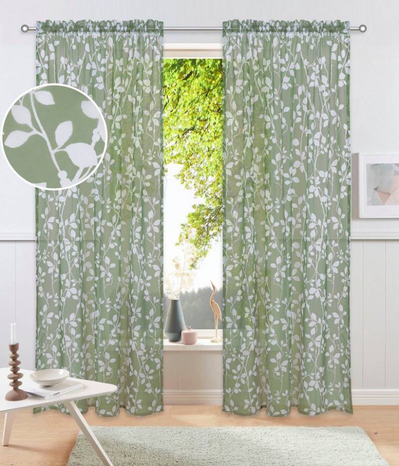 my home Gardine Issoire (1 St), Stangendurchzug, transparent, Wohnzimmer, Schlafzimmer, Esszimmer, gemustert, modern von my home