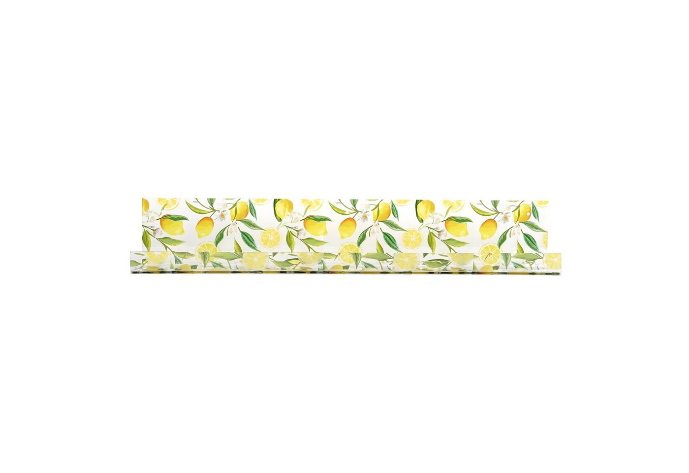 my home Gewürzboard Zitronen - Gewürzhalter aus Acrylglas - Küchenorganizer, 1-tlg., Acrylleiste - Badezimmerablage - bedruckt - Inkl. Schrauben & Dübel von my home